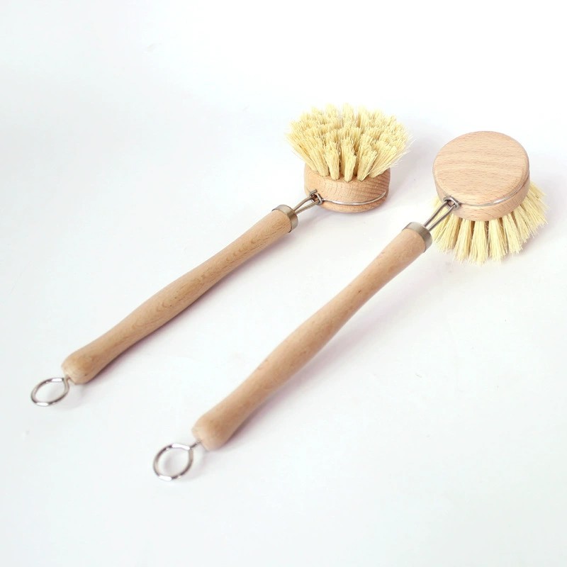 Lang handvat Beech Sisal Dish -borstel